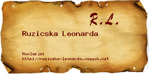 Ruzicska Leonarda névjegykártya